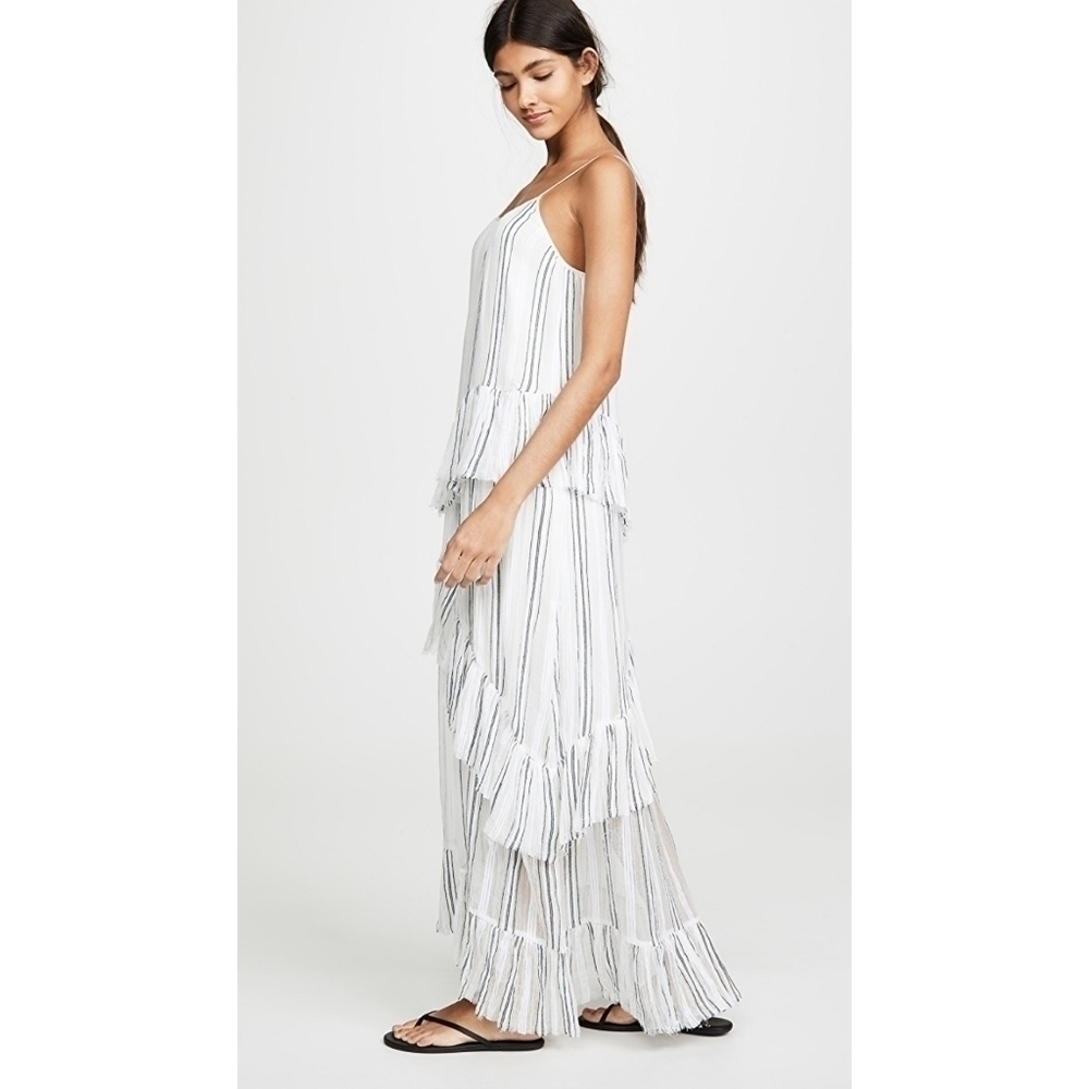 ATM Gauze Ruffle Slip Dress - Picture 2 of 6
